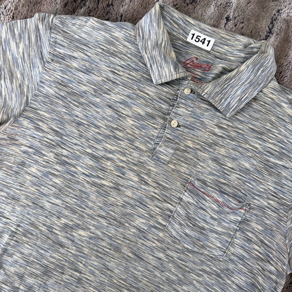 Grayers Clothiers Men's Heather Grey Polo Shirt L Short Sleeve Cotton Preppy